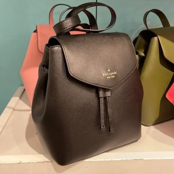 Kate Spade Lizzie Medium Flap Backpack Black - Picture 16 of 16